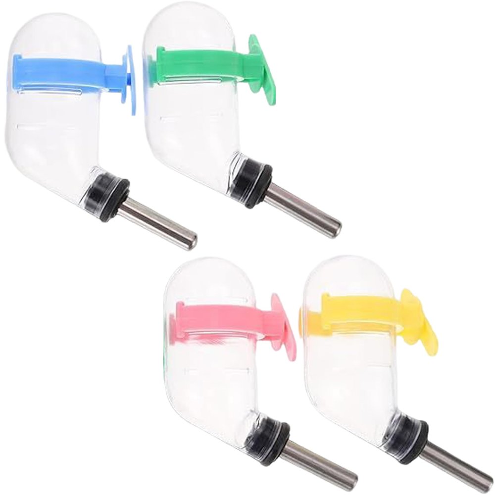 MOUNTTU 4-Pack Hamster Water Bottles for Glass Tanks