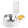 VILLFUL White 2-in-1 Dry Food Dispenser for Cats and Dogs, Plastic Food and Water Dispenser, Easy to Fill view 1