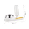 VILLFUL White 2-in-1 Dry Food Dispenser for Cats and Dogs, Plastic Food and Water Dispenser, Easy to Fill view 2