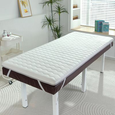 LDLCYCN White 190 x 75 cm, 4 cm Thick Memory Foam Beauty Salon Bed Mattress Topper with Elastic Straps