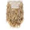 Golden Wavy Clip-In Hair Extensions, 4 Pieces, Heat-Resistant Fiber, Easy Clip Design for Glamour, 12 Pieces view 1
