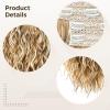 Golden Wavy Clip-In Hair Extensions, 4 Pieces, Heat-Resistant Fiber, Easy Clip Design for Glamour, 12 Pieces view 4