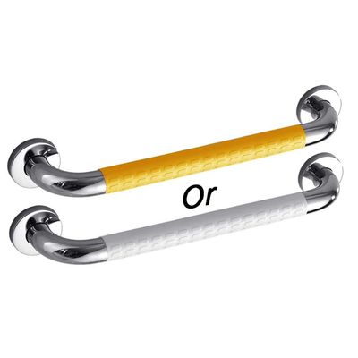 HAVVMK Bathroom Grab Bar, Shower Handle, Chrome Handrail with Concealed Mounting, Yellow, 38 cm