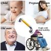 HAVVMK Bathroom Grab Bar, Shower Handle, Chrome Handrail with Concealed Mounting, Yellow, 38 cm view 3