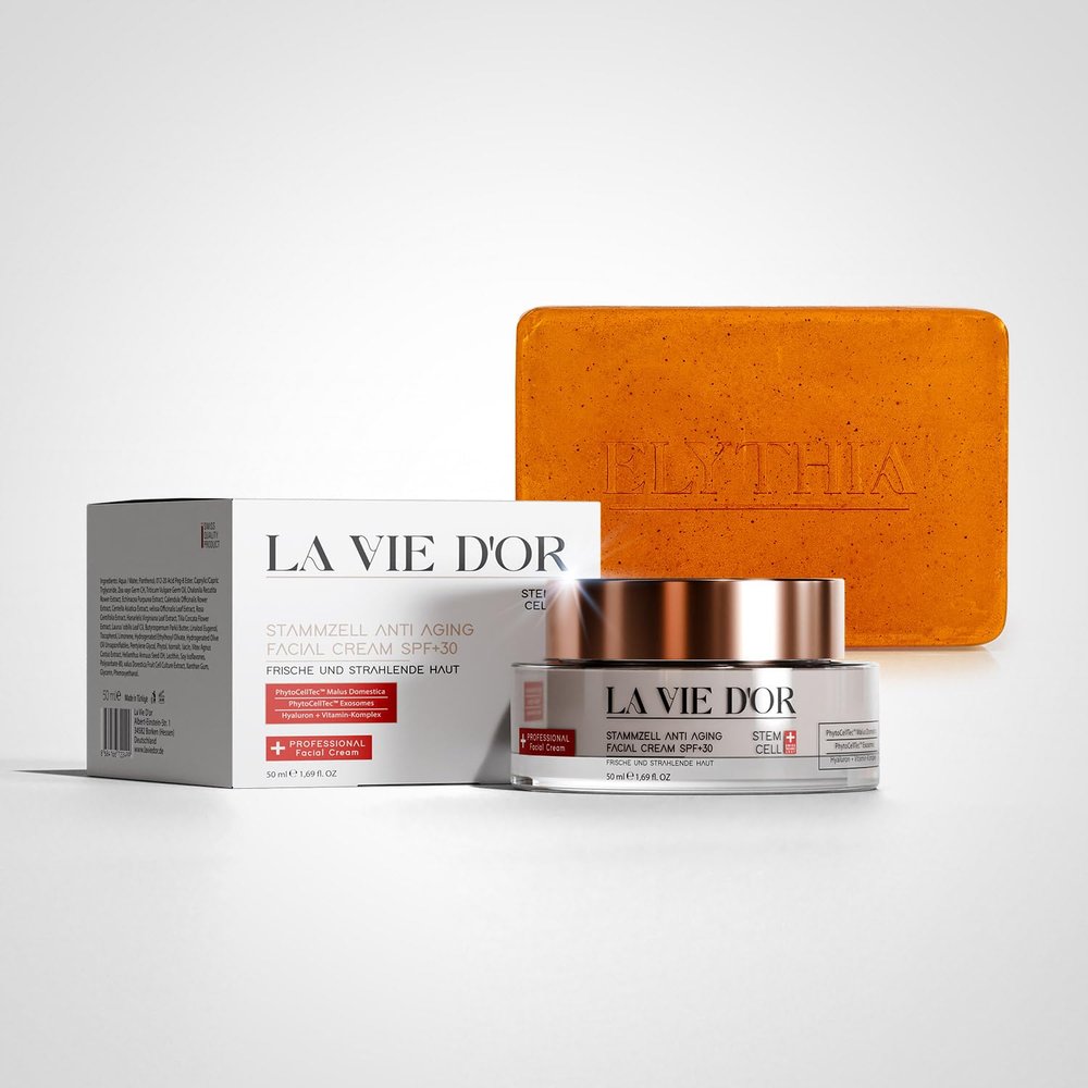 La Vie D'Or Skin Care Set: Anti-Aging Face Cream SPF 30 + Reishi Natural Soap