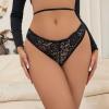 Women's Cotton Lace Panties, Black view 2