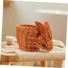 POPETPOP Rabbit Faux-Rattan Storage Basket view 4
