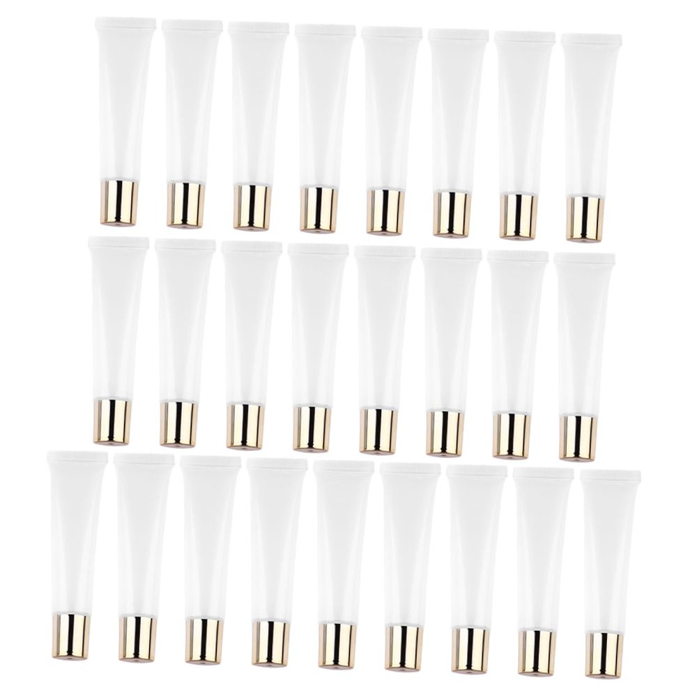 BATHVEVE 25-Piece 15 ml Transparent Plastic Lip Balm Tubes