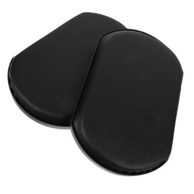 2-Piece Black Leather Wheelchair Leg Supports
