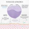 Electric Facial Cleansing Brush, Rechargeable Silicone Ultrasonic Massager, IPX6, Purple view 3