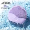 Electric Facial Cleansing Brush, Rechargeable Silicone Ultrasonic Massager, IPX6, Purple view 4
