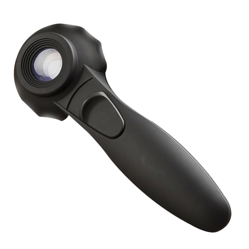 WRITWAA Jewelry Loupe Handheld Magnifying Glass with LEDs, Portable, Black