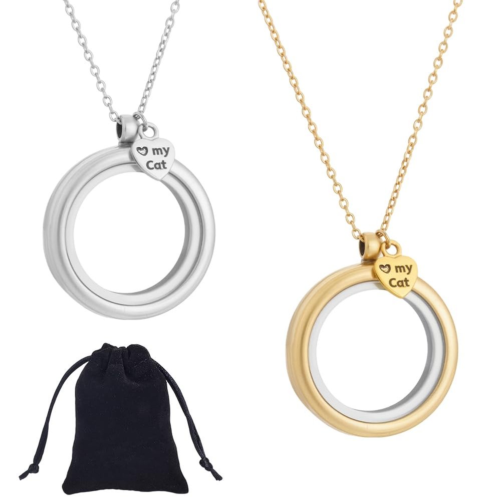nbeads 2 Pack Pet Fur Memorial Necklaces
