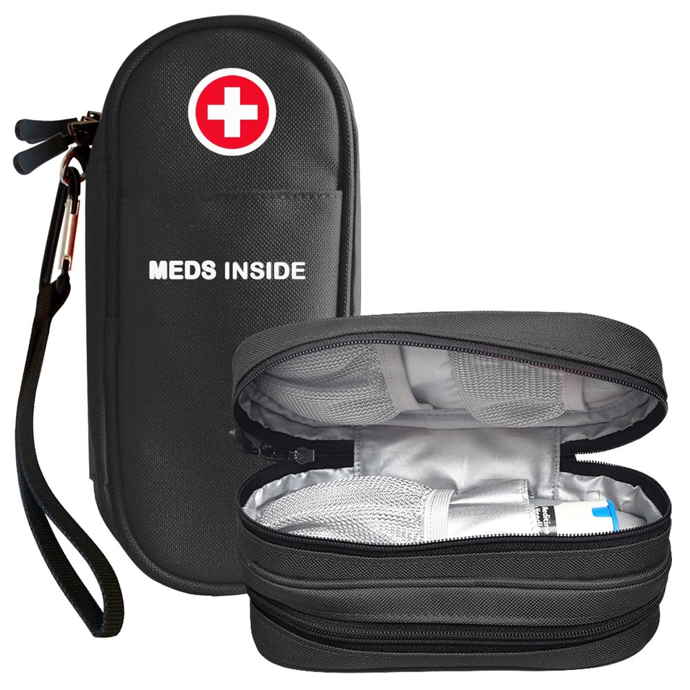 Kyrith EpiPen Medical Bag, Double-Layer Emergency Case