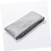 SHERCHPRY Silver PU Leather Cosmetic Bag with Zipper view 4