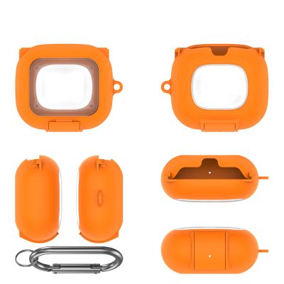 Pidynx Protective Case for Beats Powerbeats Pro 2, TPU + PC, Dust-Resistant Cover with Built-In Stand, Snap-On Design, Scratch and Drop Protection, Slim Fit, Portable Case (Orange)