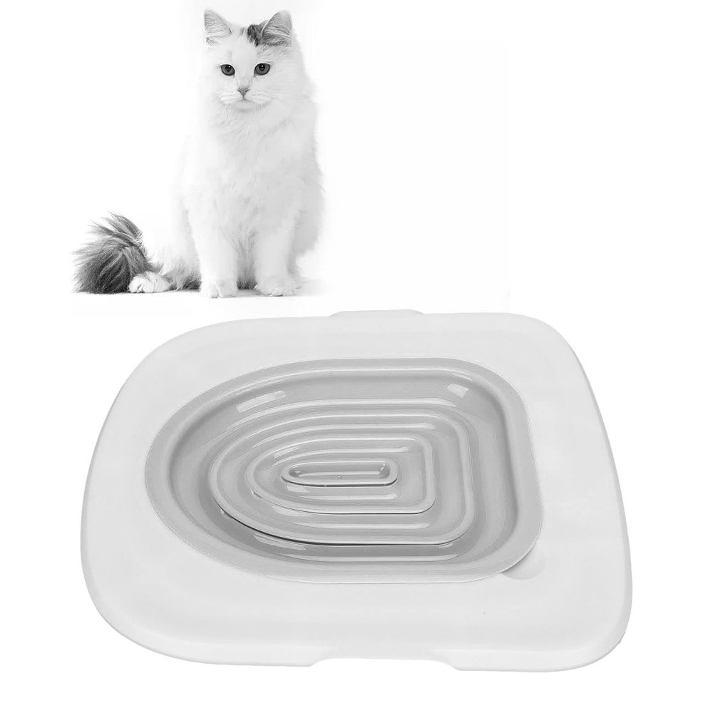 Tyenaza Cat Toilet Training Kit, Universal Reusable Eco-Friendly Cat Toilet Trainer (White Tray, 1 Gray Inner Insert)