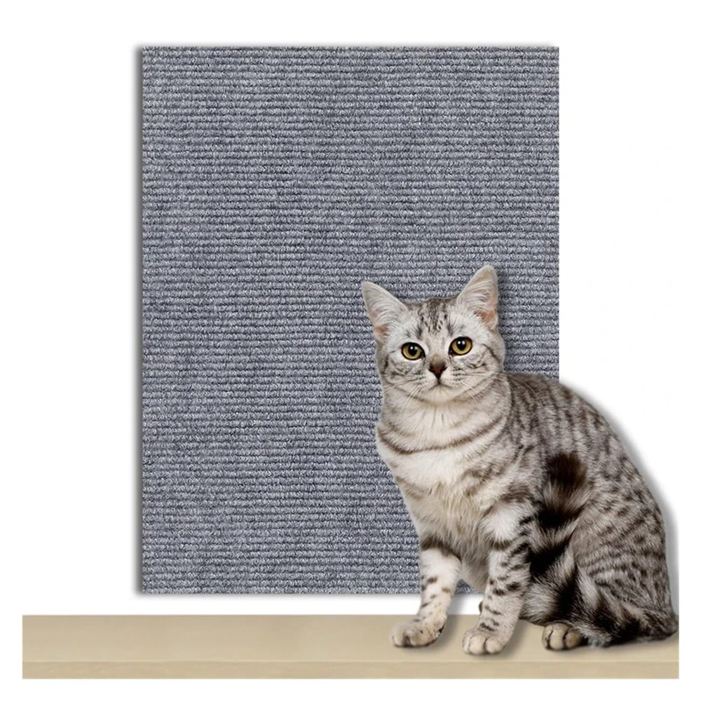 DYYEUAVT Self-Adhesive Cat Scratching Mat, Wall and Sofa Protector, DIY, Trimmable, Light Gray, 30 x 100 cm