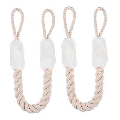 Child-Safe Door Stopper with Rope Handle, 2-Pack, White
