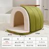 ERNAN Foldable Cat Cave & Bed for Large Cats, Washable, Non-Slip, Green, M view 4