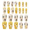 Yorajuy Cute Medium-Length Press-On Nails, 24-Piece Bee & Flower Set view 1