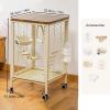 Bird Cage, Indoor Aviary with Panoramic Glass and Accessories view 2