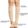 QuxetlRyz Calf Compression Sleeves, 1 Pair, Footless, for Men and Women, Beige, L view 3