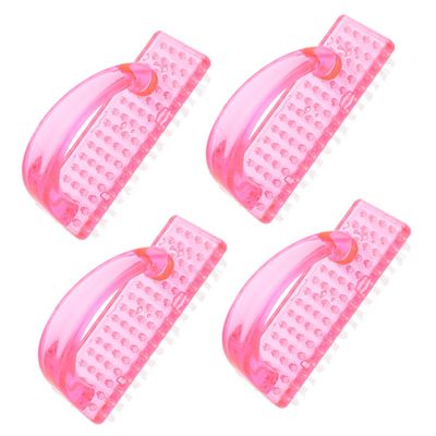 BAZEITFLOW Nail Brushes, 4-Pack, Pink