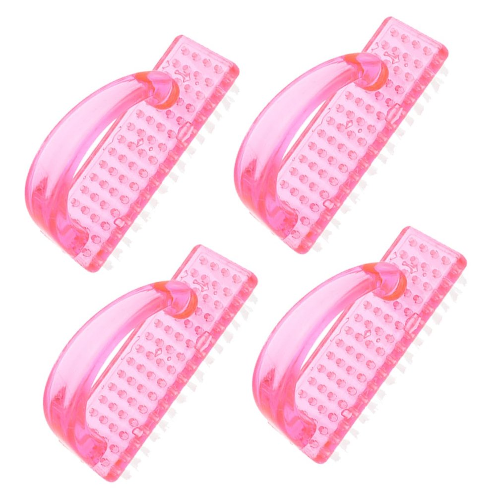 BAZEITFLOW Nail Brushes, 4-Pack, Pink