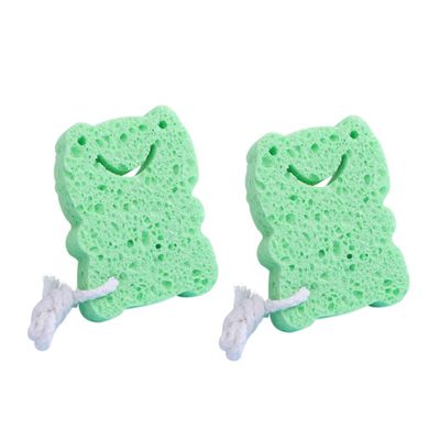 WRITWAA 2-Piece Cute Animal-Shaped Natural Bath Sponges for Babies and Toddlers