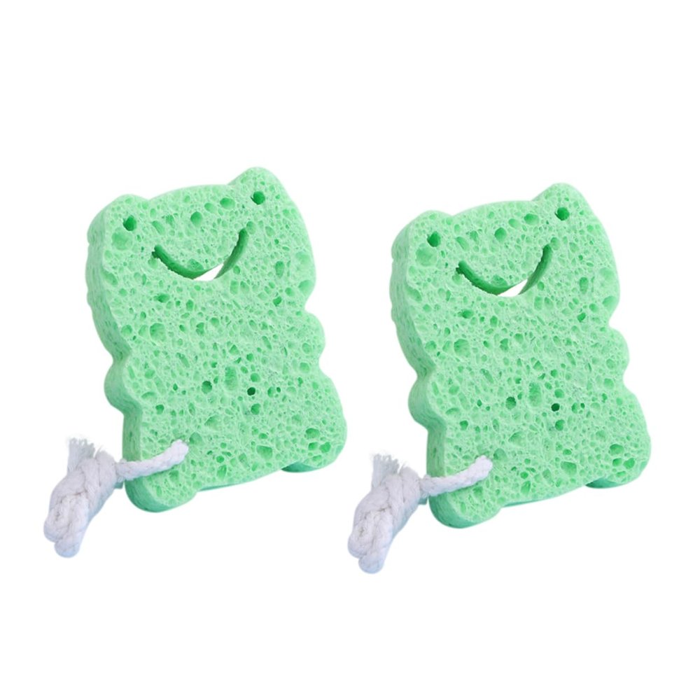 WRITWAA 2-Piece Cute Animal-Shaped Natural Bath Sponges for Babies and Toddlers