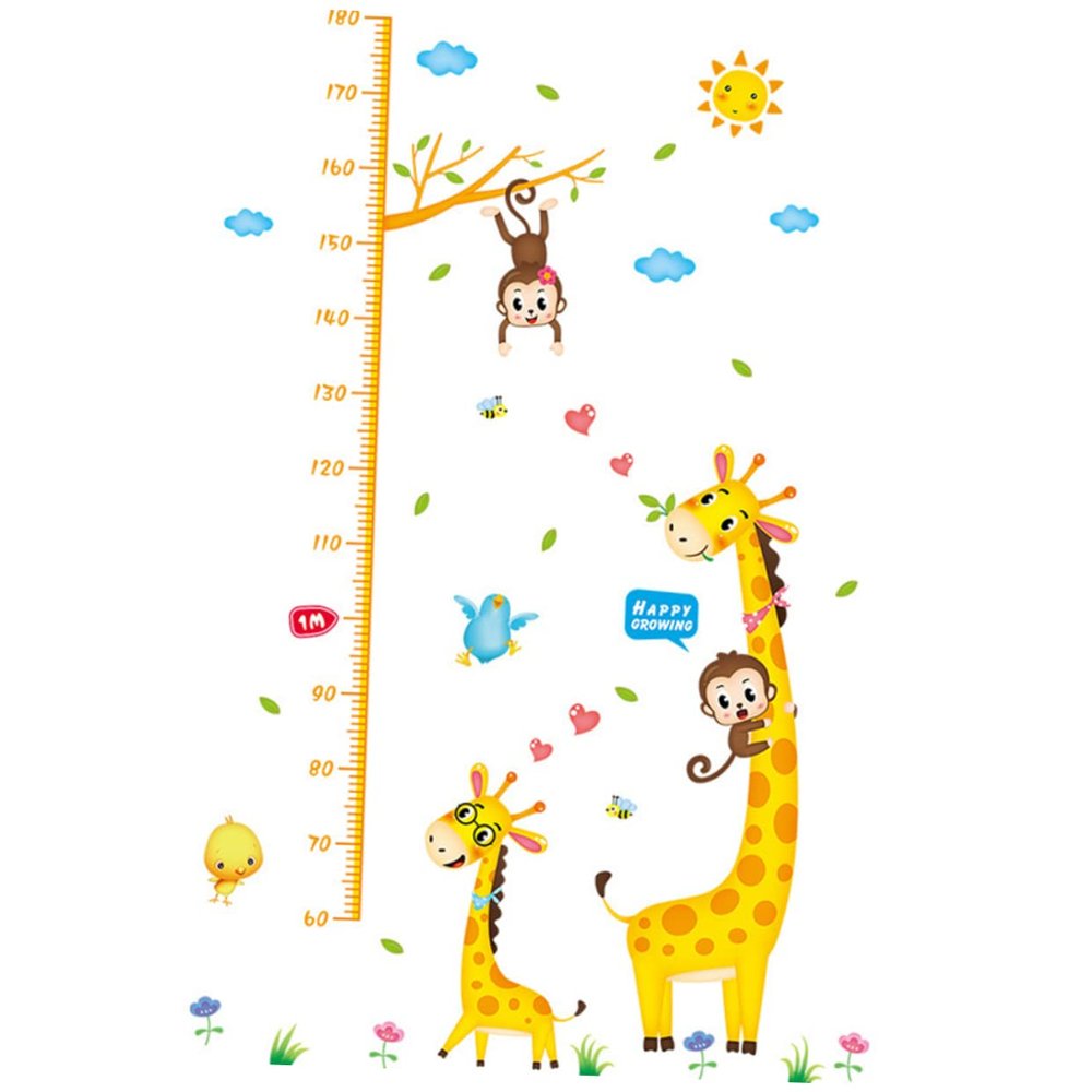 HOMOBABE Cute PVC Nursery Wall Stickers with Reusable Cartoon Designs