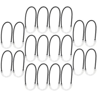 Glow-in-the-Dark Zipper Pulls for Backpacks, PU, 20 Pieces, Black