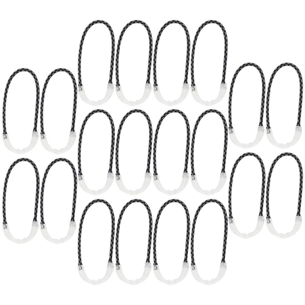 Glow-in-the-Dark Zipper Pulls for Backpacks, PU, 20 Pieces, Black