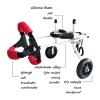 Adjustable 2-Wheel Dog Wheelchair for Weak Hind Legs view 4