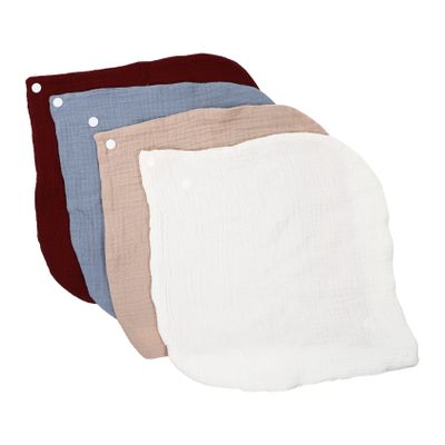 UPKOCH 4-Piece Cotton Bibs for Boys and Girls, Random Colors