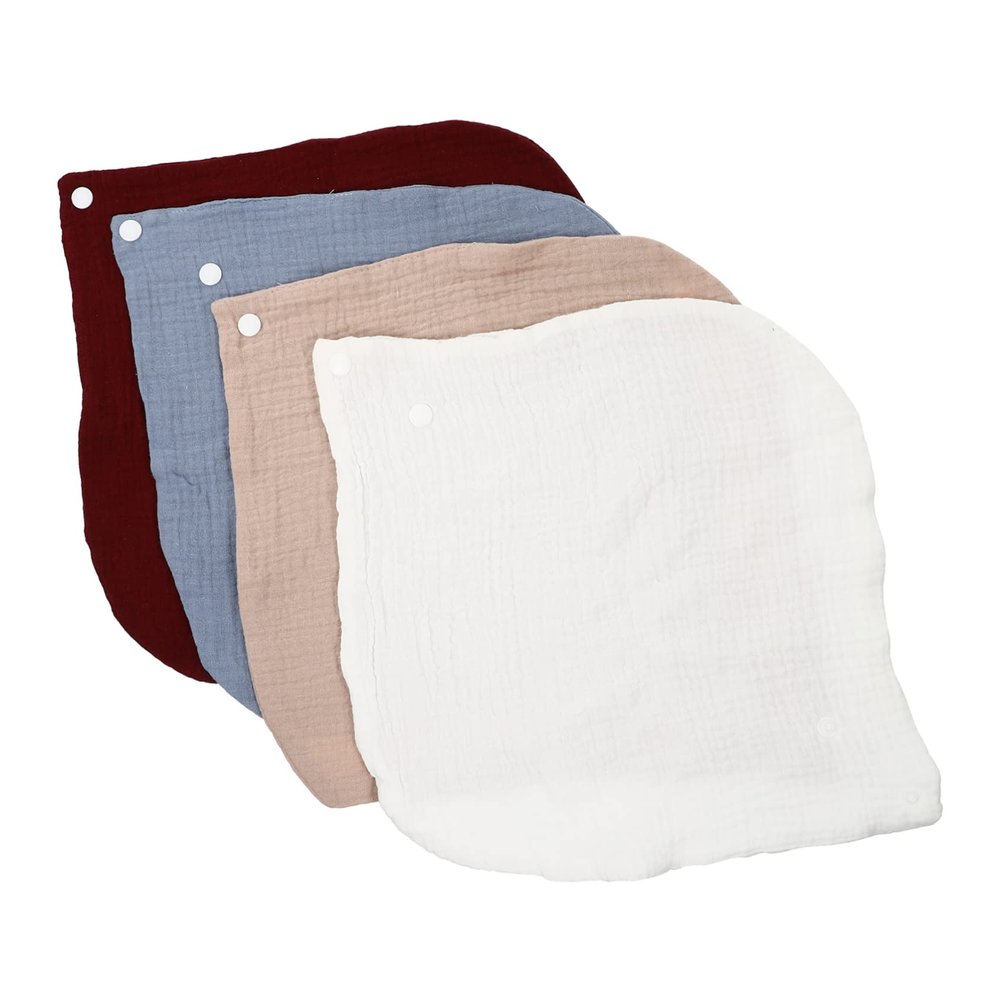 UPKOCH 4-Piece Cotton Bibs for Boys and Girls, Random Colors