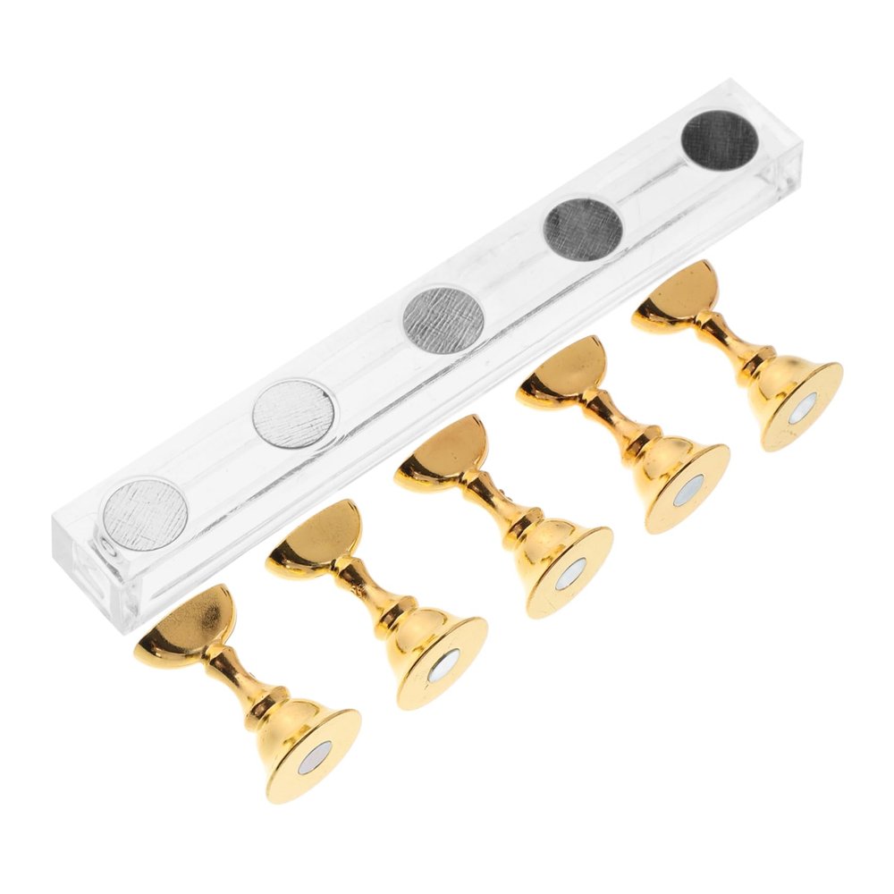 VALICLUD 5-Piece Gold-Colored Plastic Nail Art Stands