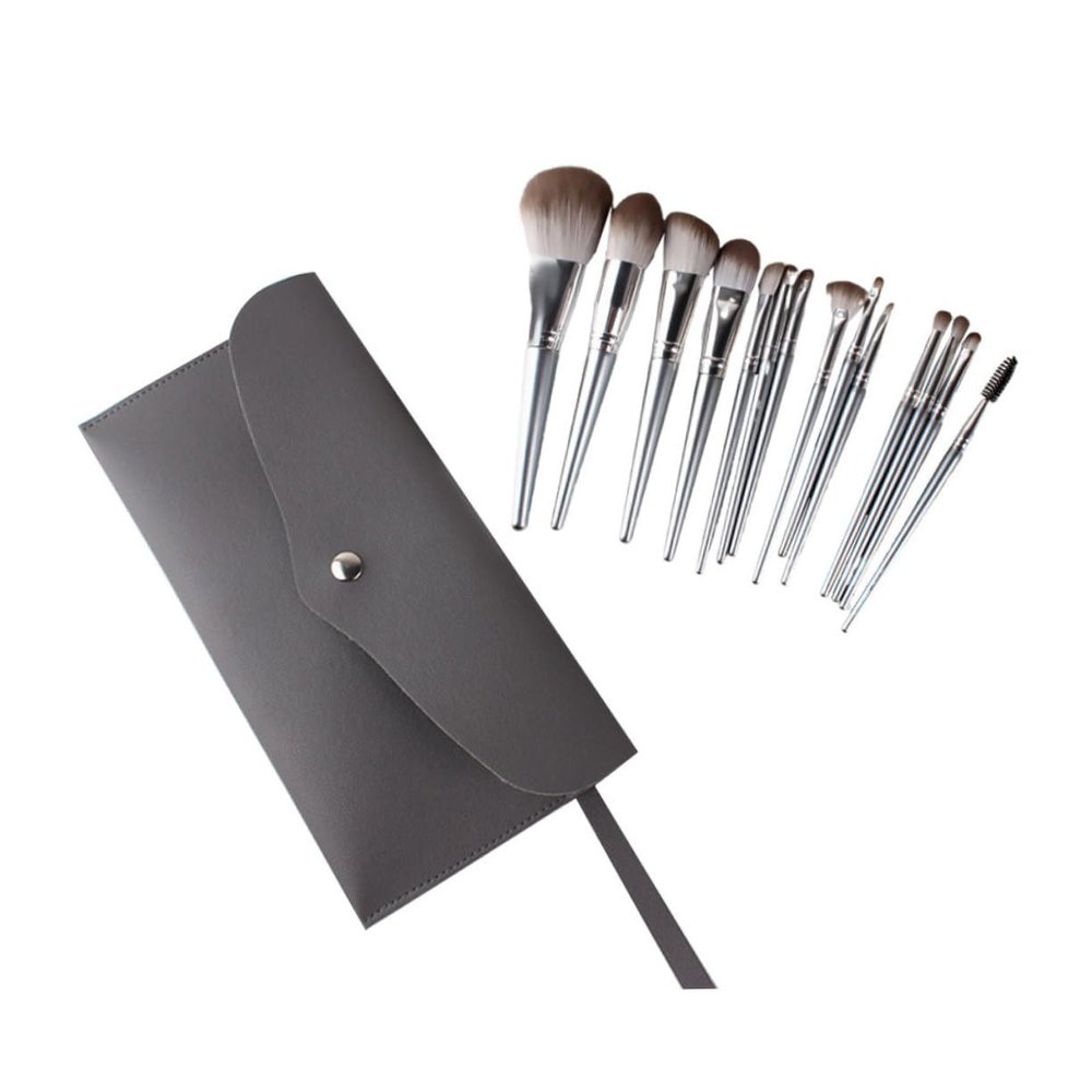 WRITWAA 14-Piece Makeup Brush Set, Fiber, Soft Brushes with Bag, Versatile Cosmetic Brush Set for Powder, Foundation and Eyeshadow, Random Color