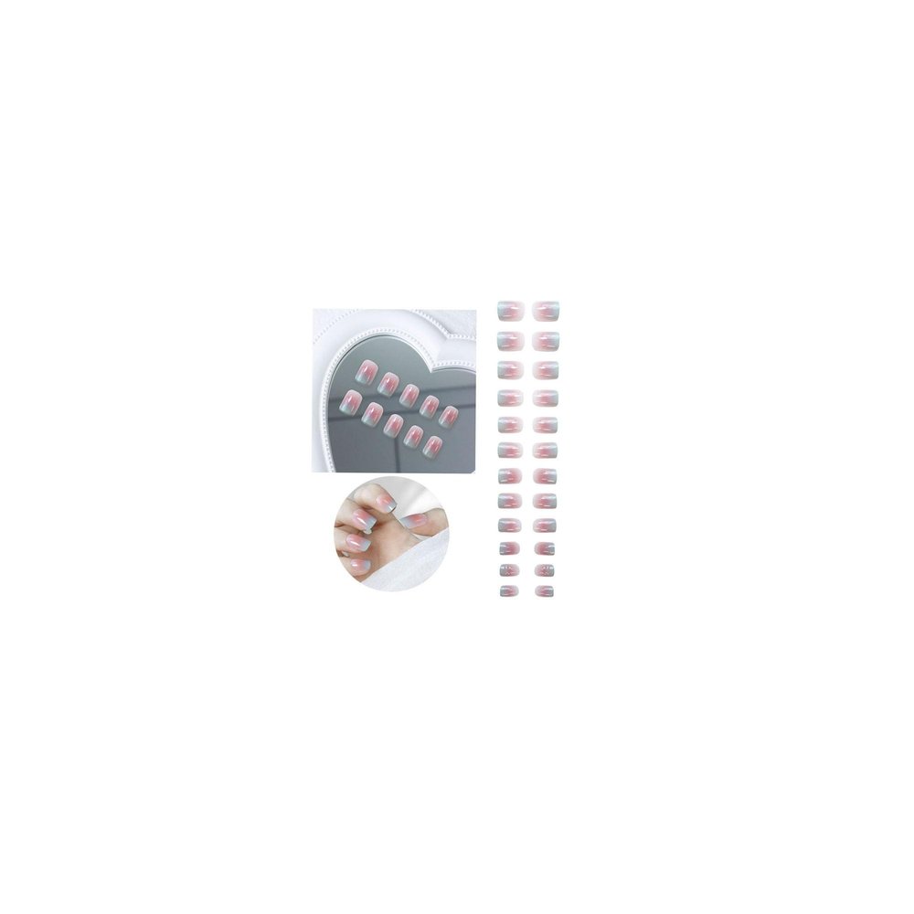24-Piece Ombre Nail Sticker Set (Short) – Reusable Fake Nails with Tool Kit