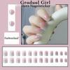 24-Piece Ombre Nail Sticker Set (Short) – Reusable Fake Nails with Tool Kit view 4