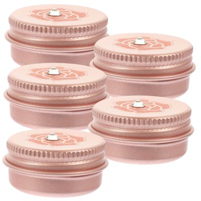 Portable Round Aluminum Tins with Rhinestones and Screw-Top Lids