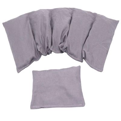 Plain Fabric Grape Seed Heat/Cool Cushion Set, 2-Piece, 5-Chamber + Small, XXL, Gray