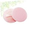 8 Round Cotton Makeup Powder Puffs with Ribbon, Pink view 3