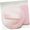 8 Round Cotton Makeup Powder Puffs with Ribbon, Pink view 4