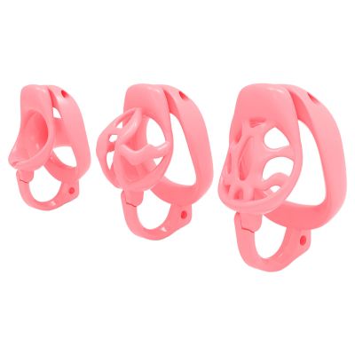HXLXW Flat Chastity Cage for Men with 4 Rings and Testicle Hook, Black/Stub