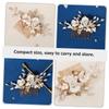 Gold Ceramic Hair Comb with Floral Pattern for Brides view 2