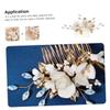 Gold Ceramic Hair Comb with Floral Pattern for Brides view 3
