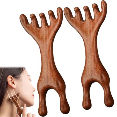 Fivetouch Golden Sandalwood Massage Comb, 2-Piece Set