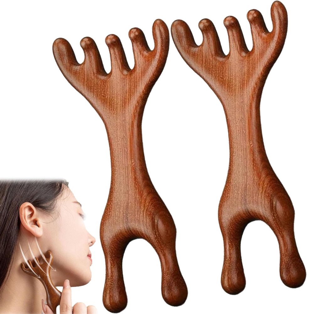 Fivetouch Golden Sandalwood Massage Comb, 2-Piece Set